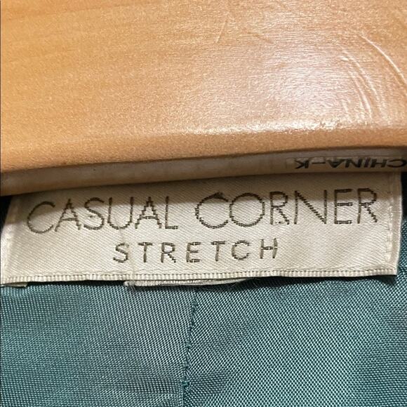 Casual Corner Teal Velvet Blazer. 8 - Picture 2 of 4